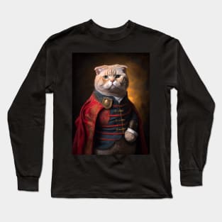 Royal Portrait of a Scottish Fold Cat Long Sleeve T-Shirt